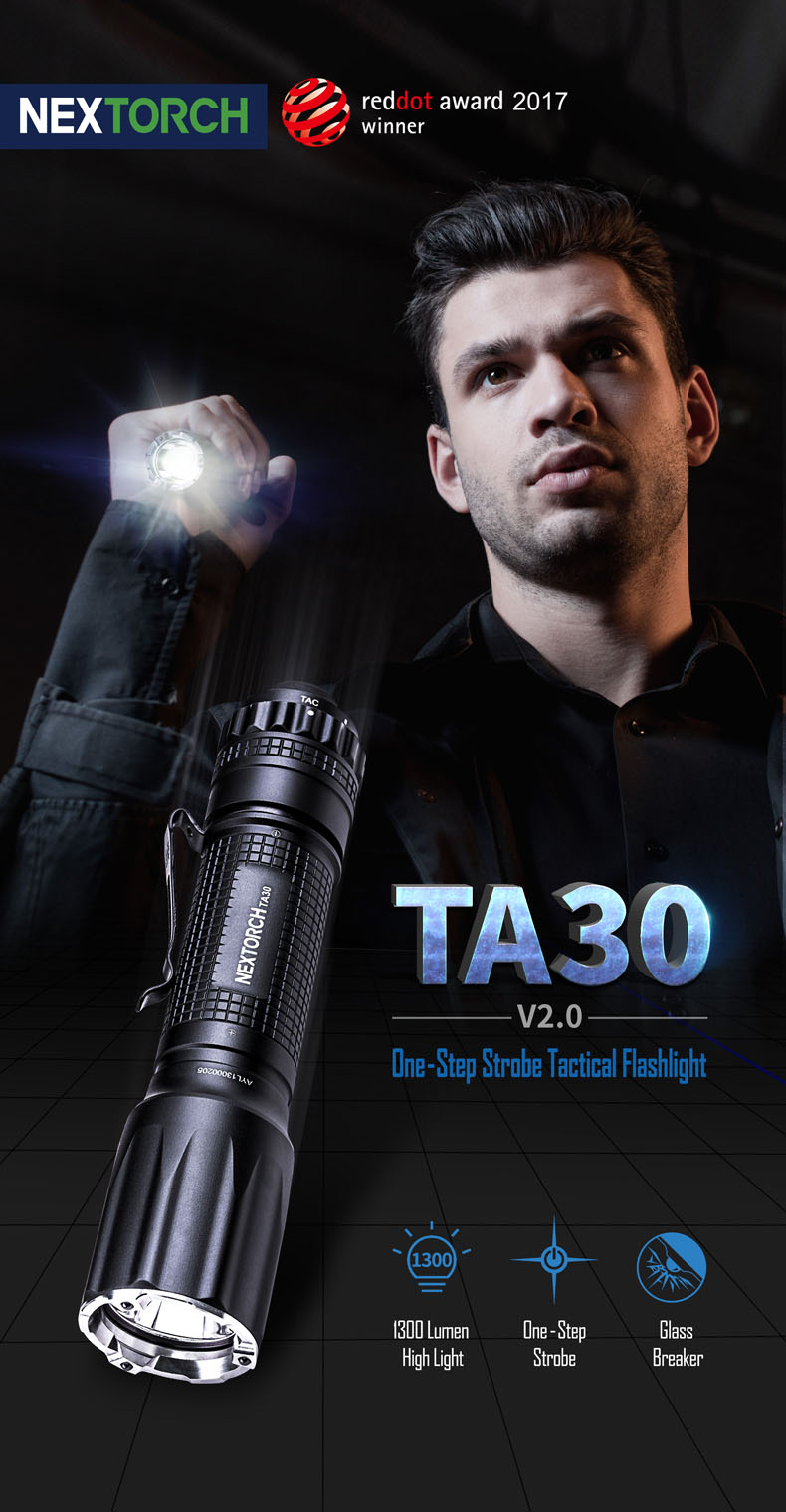 ไฟฉาย Nextorch TA30 2019 1300 Lumens One Step Tactical Flashlight