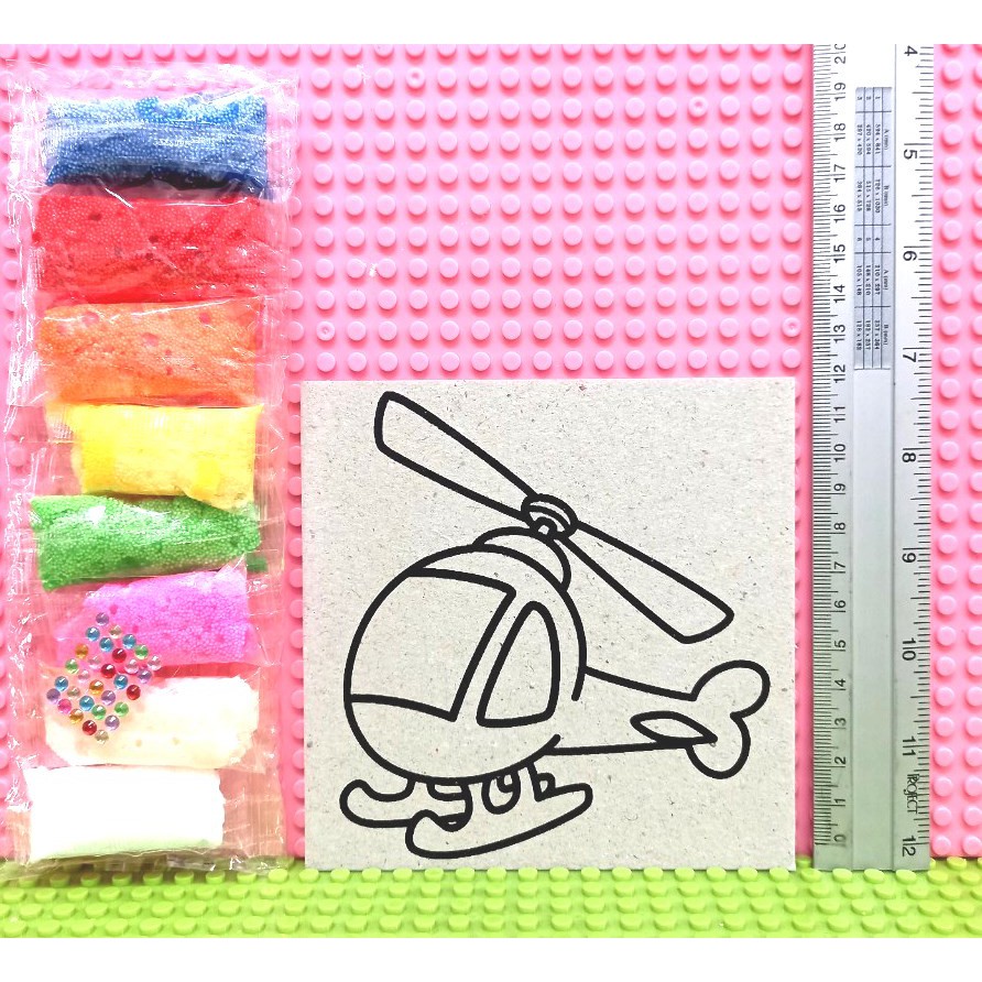 ปั้นแปะดินโฟม ABKพร้อมสีดินโฟม 8 สี PC.Foam clay ขนาด 12.5*12.5 ซม.