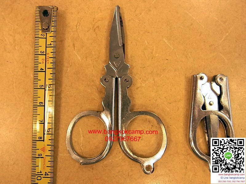 กรรไกรพับได้ งานจีนรุ่นเก่า สภาพใหม่เก่าเก็บ ปัจจุปันเลิกผลิตแล้ว (กล่องสีแดง)