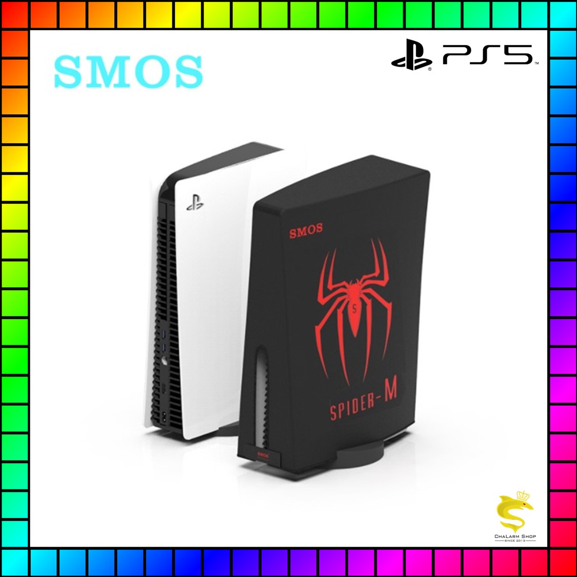 SMOS ผ้าคุมเครื่องกันฝุ่น PS5 รุ่นแรก แบบตั้งลาย Spider