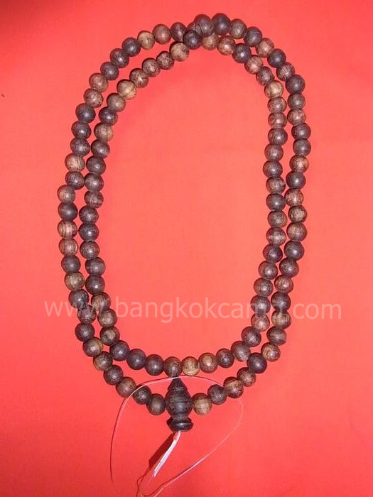 ไม้มงคลหายาก... ประคำ(ไม้แก่นมะขาม) ลายสวย ขนาด9มิล.ยาว17นิ้ว พร้อมหัวขุน...ไม้แก่นมะขามแท้ทุกเม็ด (CN008)