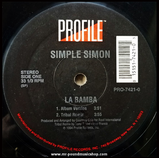 Simple Simon / Pan Head - La Bamba / Put Up Your Lighter