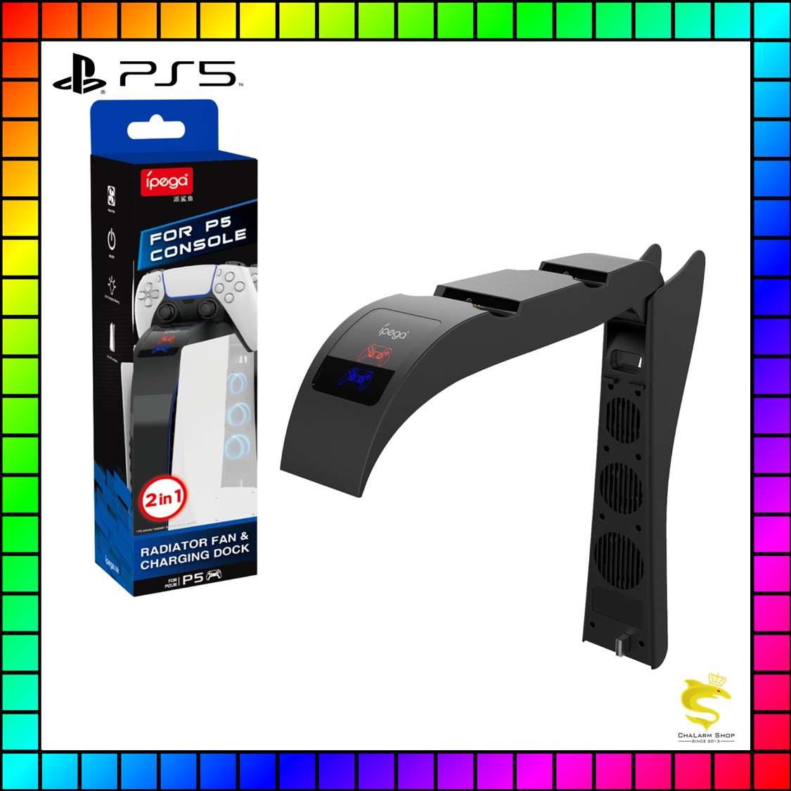 Ipega แท่นชาร์จจอย PS5 รุ่นแรก แบบรุ่นใส่แผ่น & ดิจิตัล
