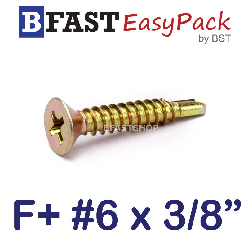 สกรูปลายสว่าน F+ #6 x 3/8" (60 ตัว/ถุง)