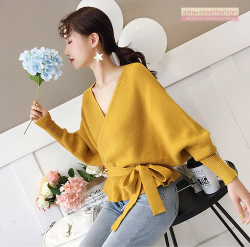 เสื้อไหมพรม ทรงสวย เซ็กซี่ โชว์แผ่นหลัง จั๊มเอว พร้อมส่ง