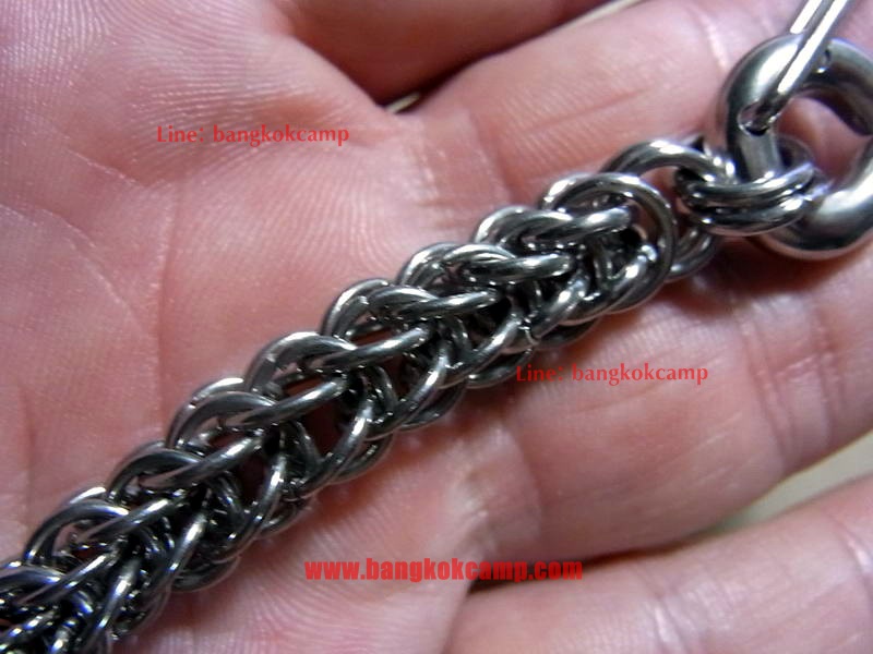 พวงกุญแจ+สร้อยงานถักมือ คาราบิเนอร์ Carabiner สแน็ปลิงค์ Snaplink -สแตนเลส (แบบที่2)