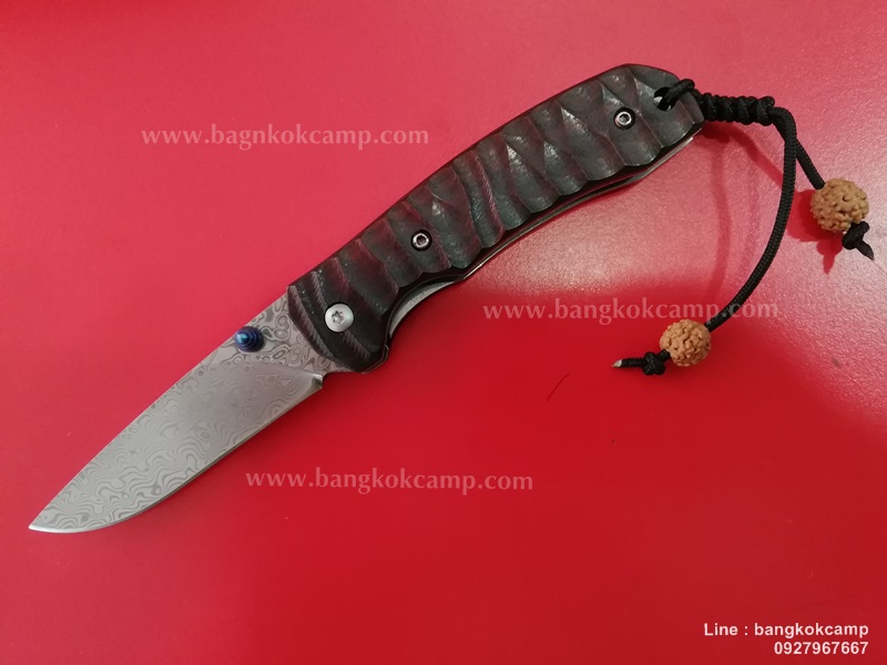 มีดพับ ดามัสกัส Damascus ด้ามไม้ (7)