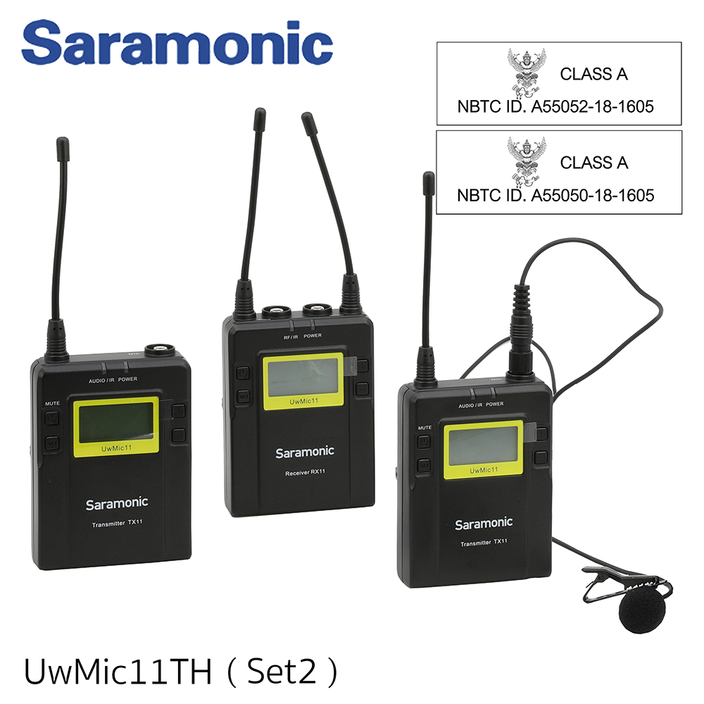 SARAMONIC UWMIC11 TH SET2 (ตัวรับRX 1เครื่อง ตัวส่งTX 2เครื่อง)