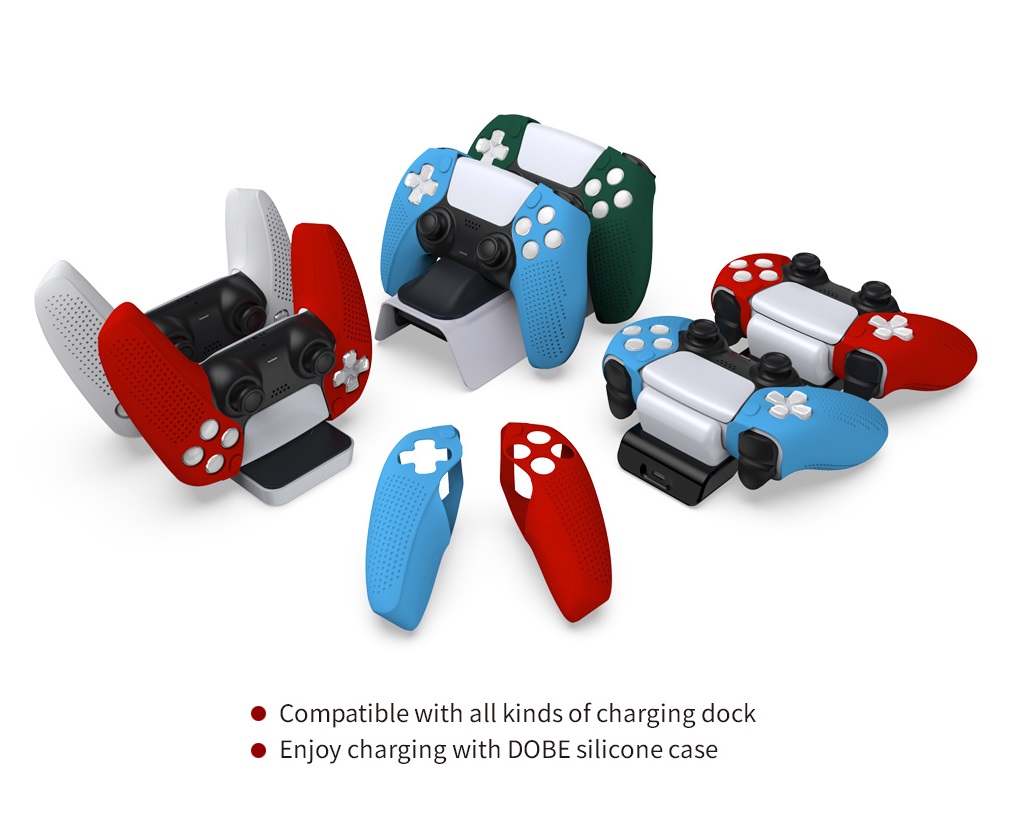 DOBE PS5 ซิลิโคนด้ามจับ ชาร์จกับแท่นชาร์จได้ทุกรุ่น ฟรีซิลิโคนอนาล็อก