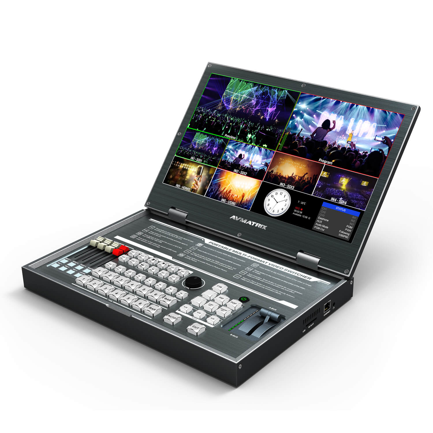 AVMATRIX PVS0615 Portable 6 Channel Multi-format Video Switcher