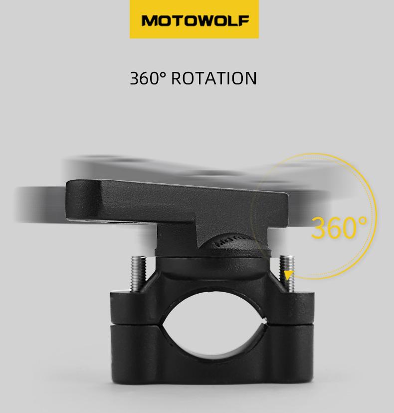 MOTOWOLF MDL 3511 - ขายึดแฮนด์บาร์ และขายึดก้านกระจกใส่อุปกรณ์เสริมสำหรับมอเตอร์ไซค์