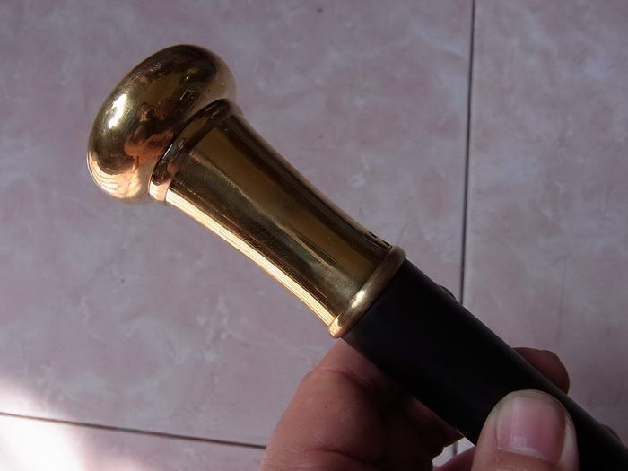 ไม้ตะพด (แบบที่ 3) หัวทองเหลือง ทรงแป้น ช้าง3เศียร ช้างเอราวัณ