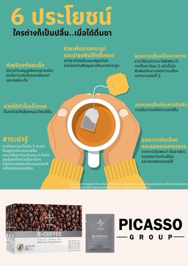 B-Coffee ชาผสมกาแฟสมุนไพรและเครื่องดื่มจากธัญพืช ฟื้นฟูระบบประสาทและสมอง (1กล่อง10ซอง)