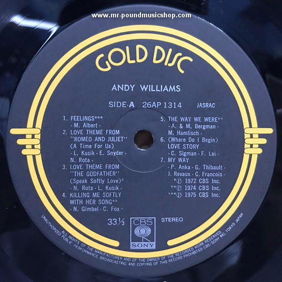 Andy Williams - Gold Disc