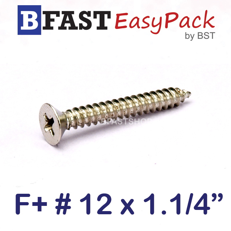 สกรูเกลียวเหล็ก F+ # 12 x 1.1/4" (15 ตัว/ถุง)