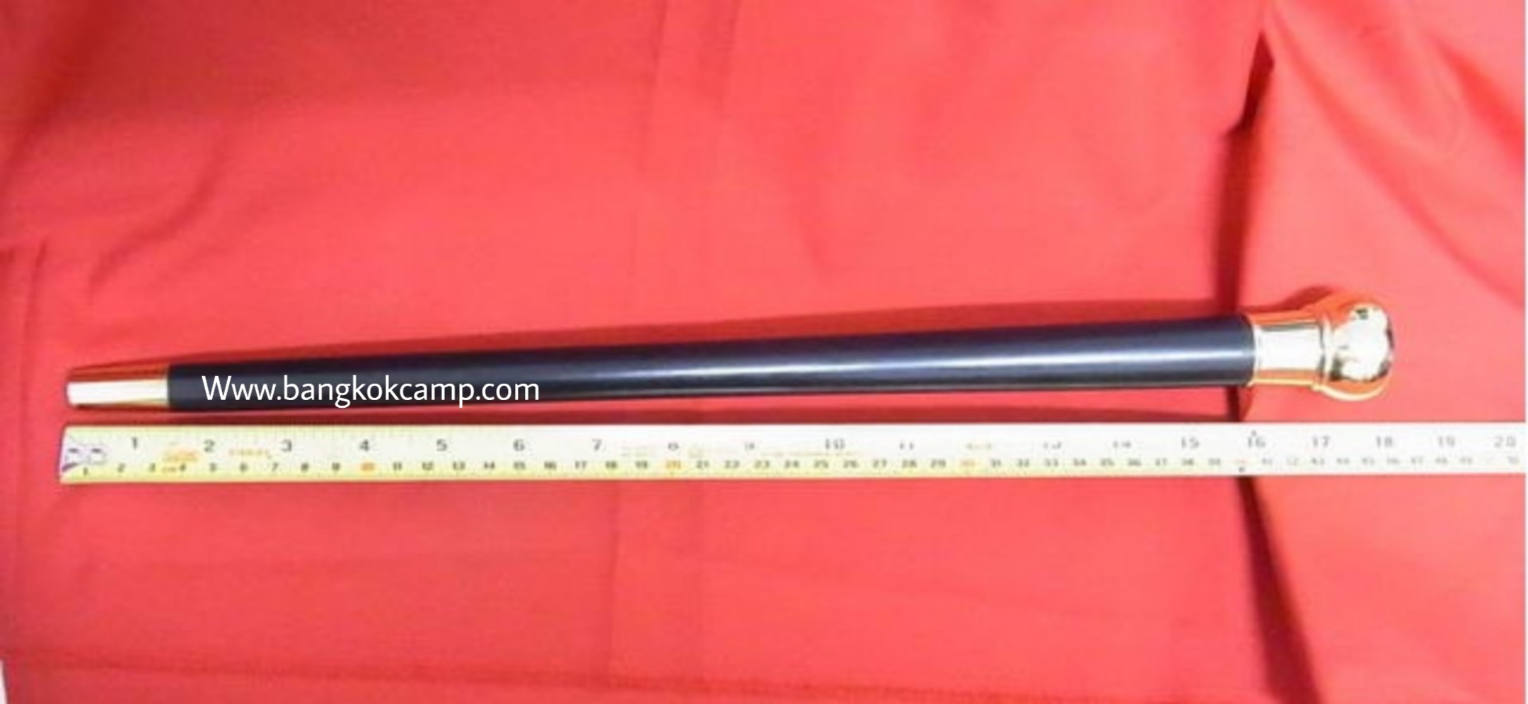 ไม้ตะพด (แบบที่ 9) ตะพดถือ หรือไม้ตะพดสั้น หรือไม้ครู หัวเหรียญ ร.5