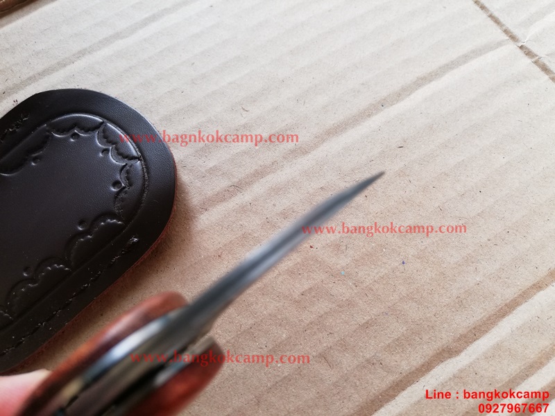 มีดพับ ดามัสกัส Damascus พร้อมซองหนังแท้ (1)