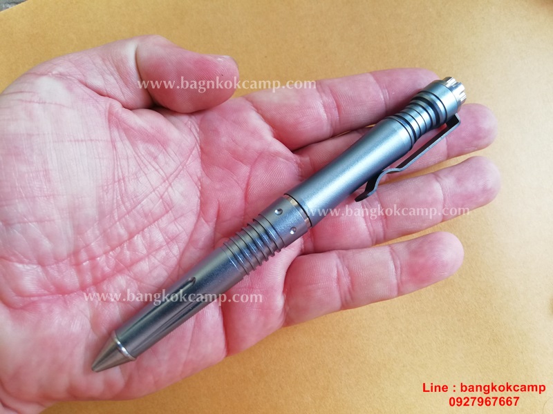 ปากกาแทคนิคอล Tactical Pen ปลายคาร์ไบท์ (กระแทกกระจกได้ แข็งมากใช้ขูด-เขียนโลหะได้) สีฟ้า
