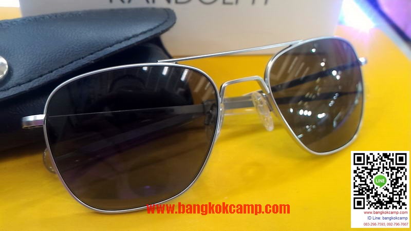 แว่น RANDOLPH...Randolph Aviator AF54611-G Square Sunglasses, Matte Chrome,55 mm
