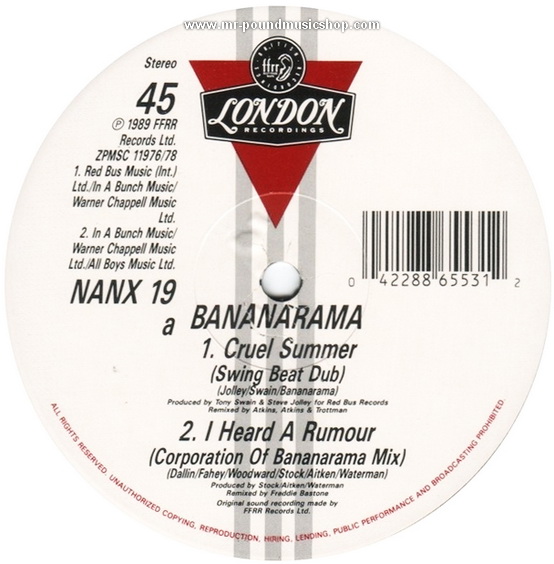 Bananarama - Cruel Summer '89