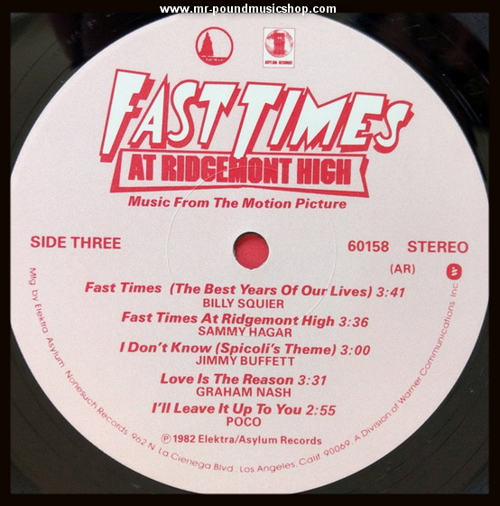 Various Artists - Fast Times At Ridgemont High • Music From The Motion Picture