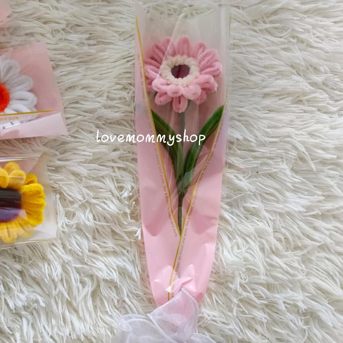 ช่อดอกทานตะวัน ดอกทิวลิป ดอกเดซี่ ดอกไม้จากลวดกำมะหยี่