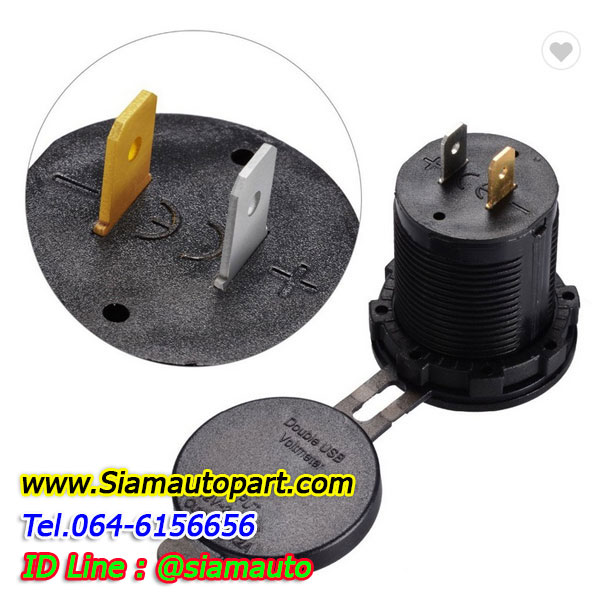 อุปกรณ์ USBชาร์จและวัดโวลท์ติดรถมอเตอร์ไซค์ รถยนต์ เรือ No.001