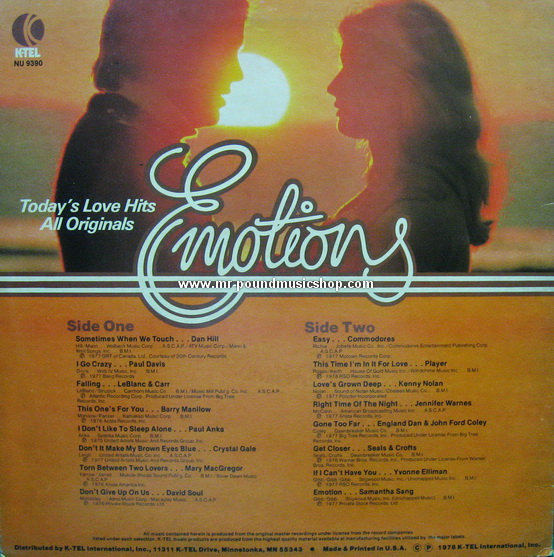 Various Artists - Emotions / Today's Love Hits All Original