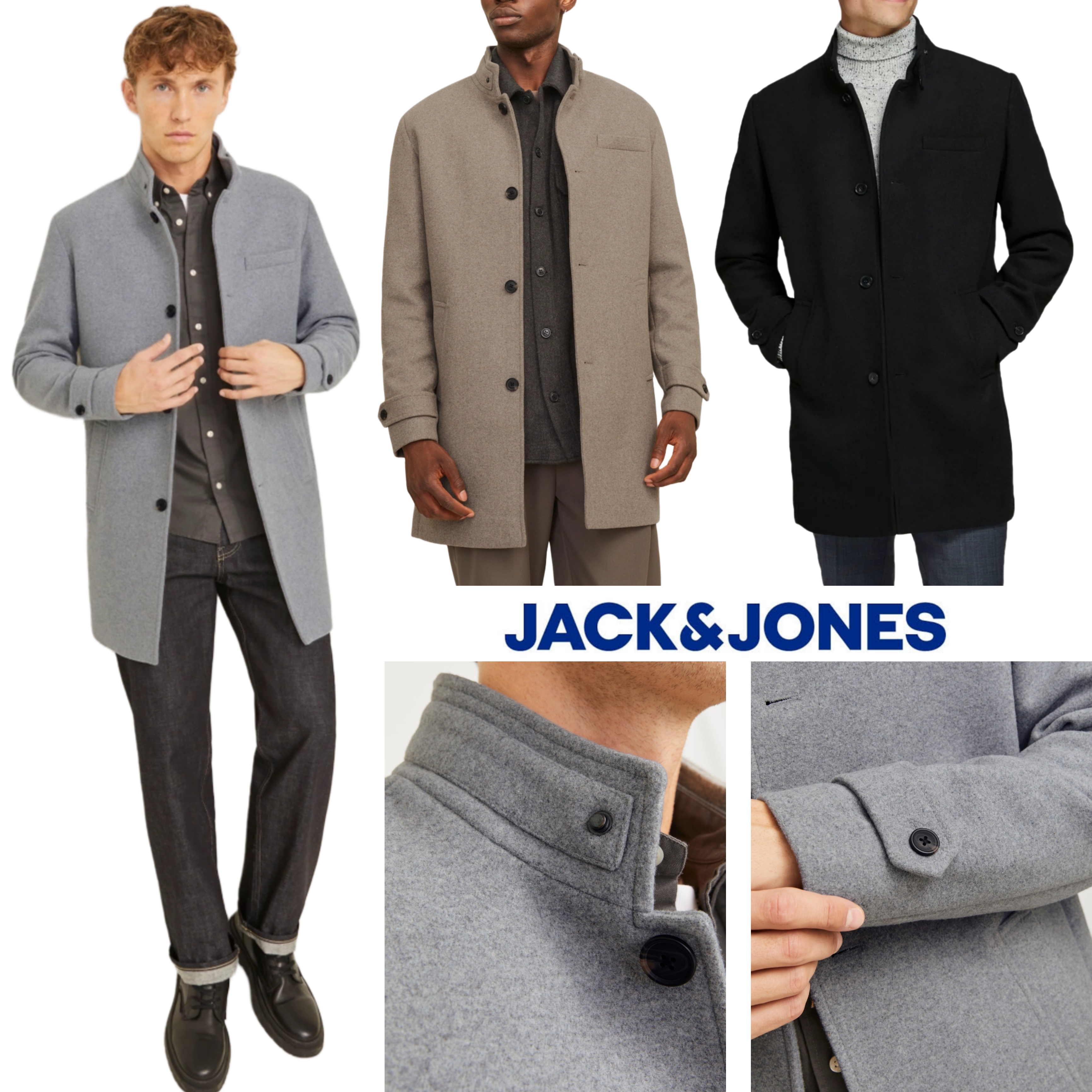 Jack&Jones High Neck Wool coat
