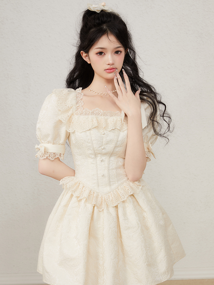Acaine : พรีออเดอร์ เดรสแฟชั่นสไตล์เจ้าหญิง แบบสวยหวาน มีให้เลือก 2สี แบรนด์แท้