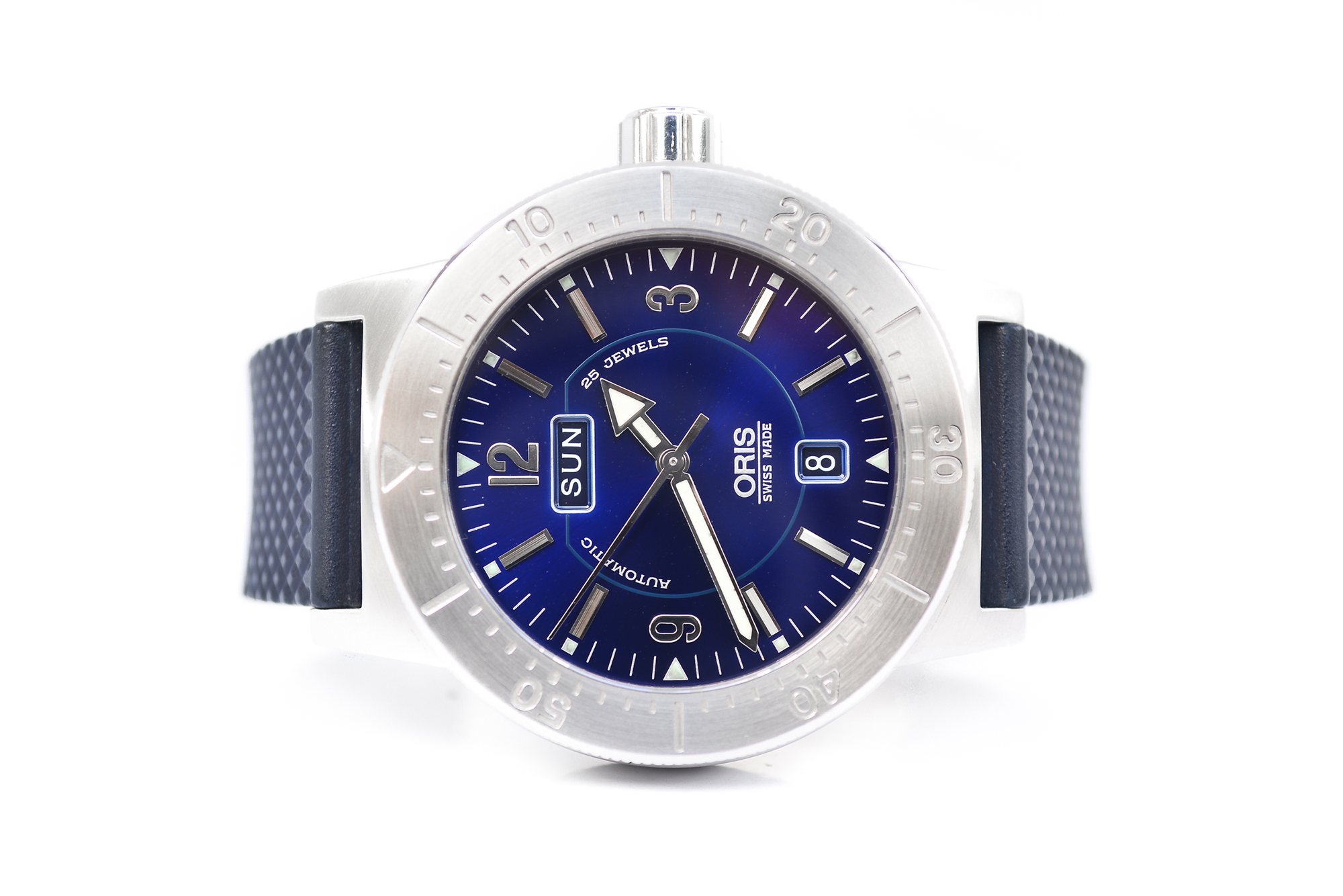 Oris BC3 Automatic Day-Date Diver หน้าน้ำเงิน สายยาง (Sold)