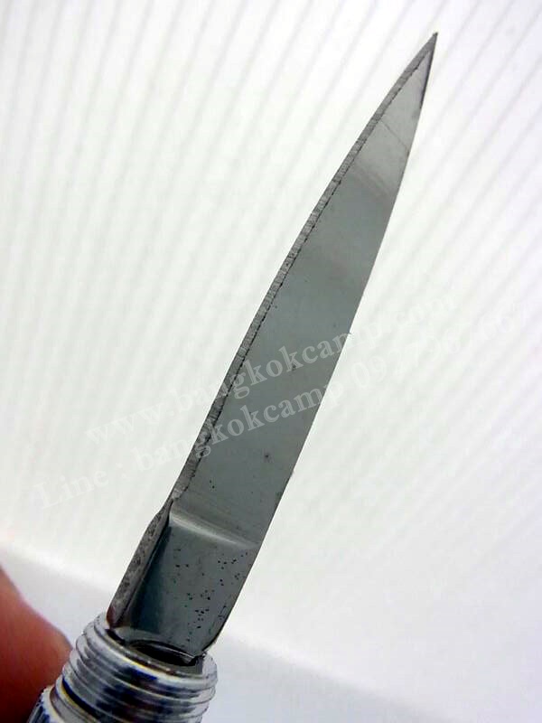 พวงกุญแจ ปากกา(ซ่อนมีด)...งานกลึงทองเหลือง รุ่นเก่า ใหม่เก่าเก็บอย่างดี (สภาพเหมือนใหม่) ...สีเงิน