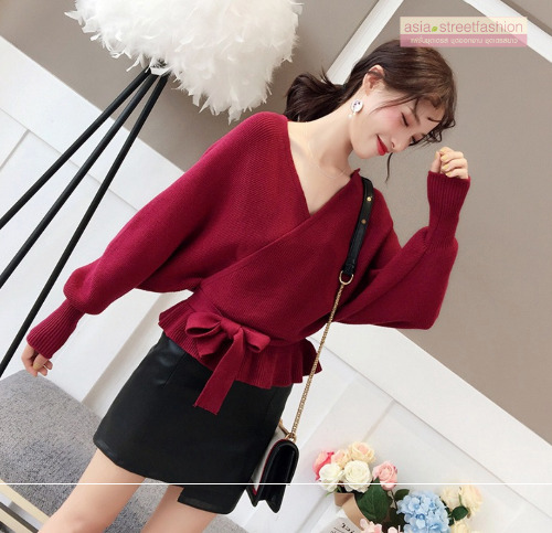 เสื้อไหมพรม ทรงสวย เซ็กซี่ โชว์แผ่นหลัง จั๊มเอว พร้อมส่ง