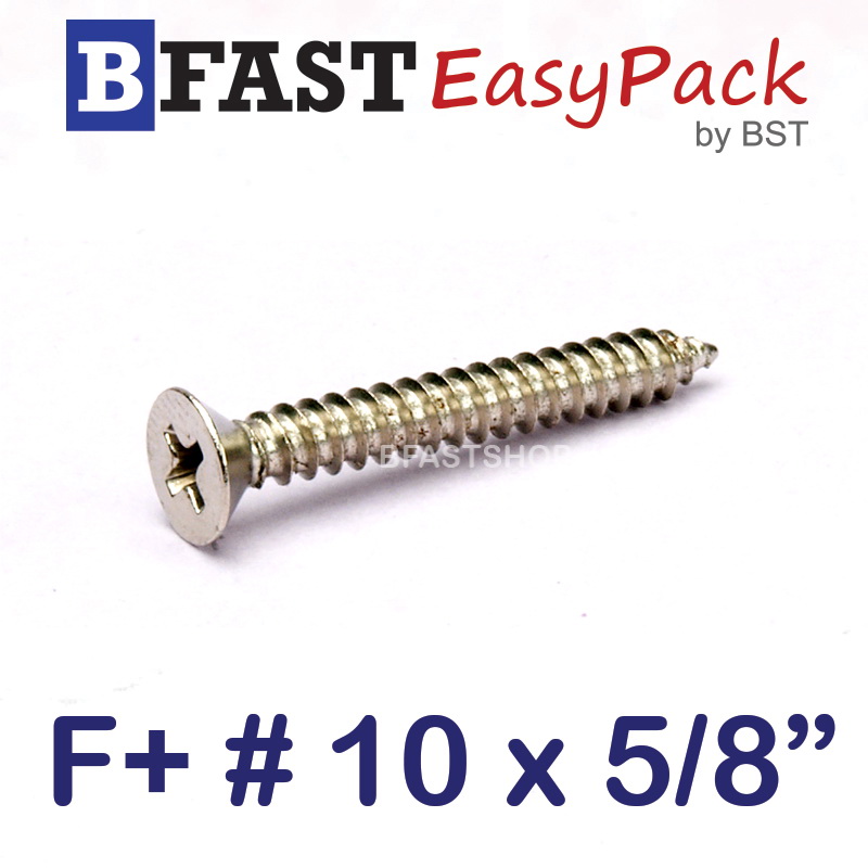 สกรูเกลียวเหล็ก F+ # 10 x 5/8" (20 ตัว/ถุง)