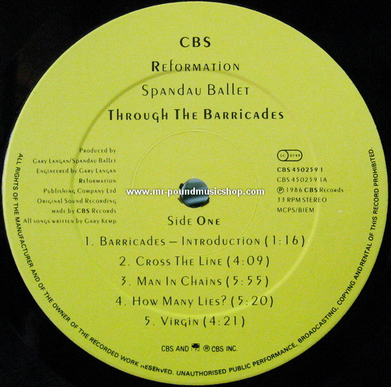 Spandau Ballet - Through The Barricades