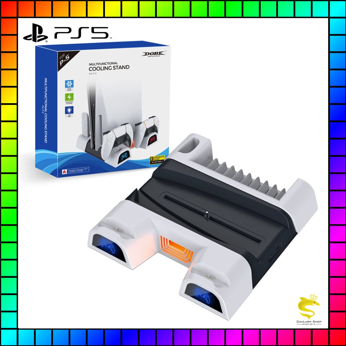 DOBE PS5 รุ่นแรก Multifunctional Cooling Stand แท่นวางเครื่อง แบบใส่แผ่นและดิจิตัล