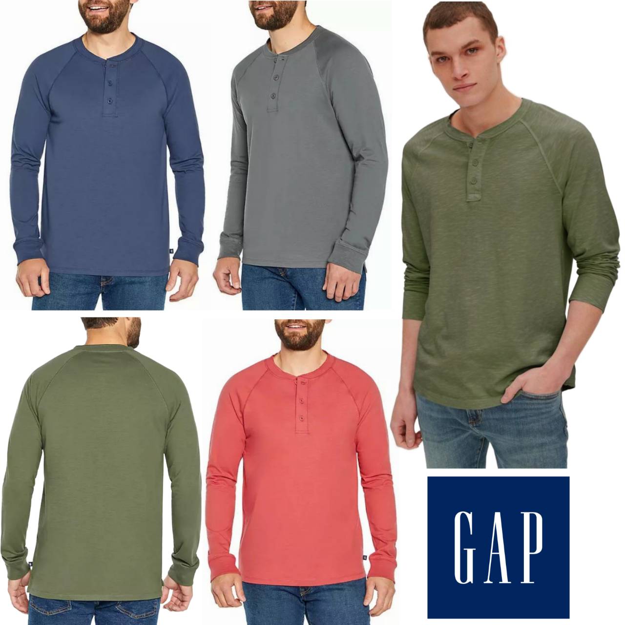 Gap long Sleeve Henley T-Shirt