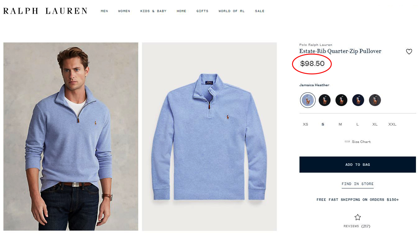 Polo Ralph Lauren Estate Rib Half Zip