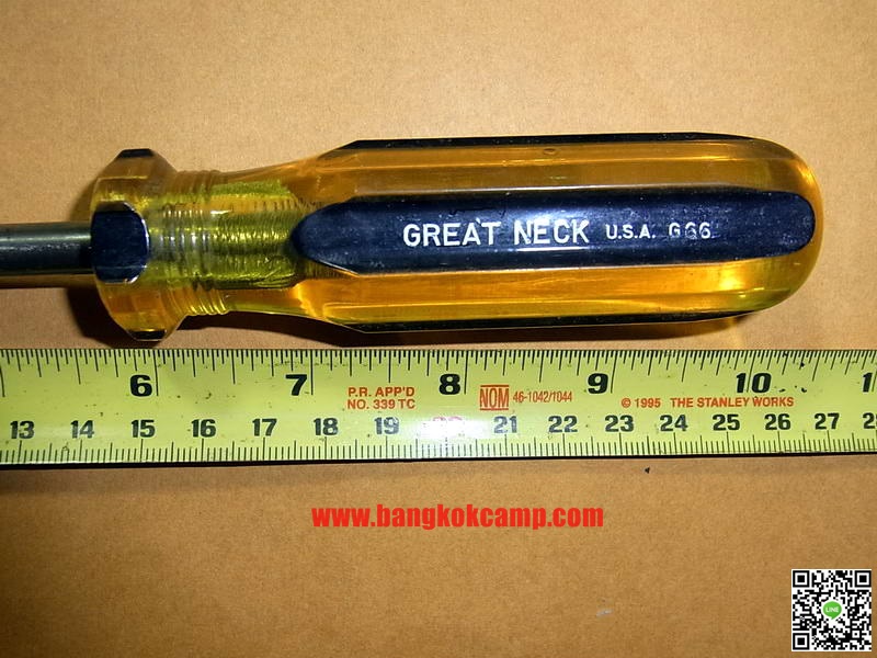 ไขควง อเมริกา GREAT NECK ขนาด6นิ้ว ก้านกลม Made in USA. ใหม่เก่าเก็บ