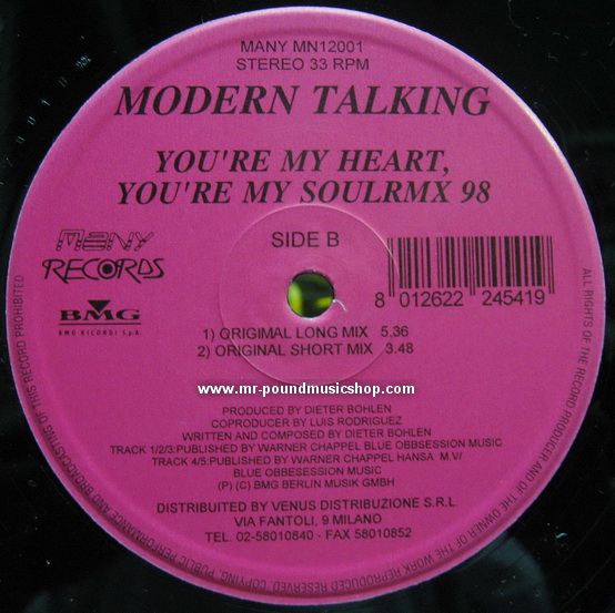Modern Talking - You're My Heart, You're My Soul RMX 98