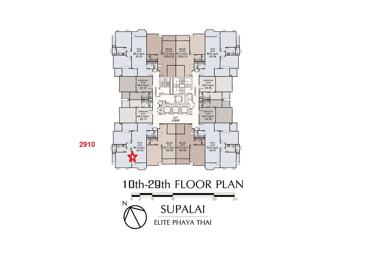 ขาย / เช่าคอนโด Supalai Elite Phayathai (ศุภาลัย เอลีท พญาไท) 2 ห้องนอน 2 ห้อง ขนาด 94 ตรม