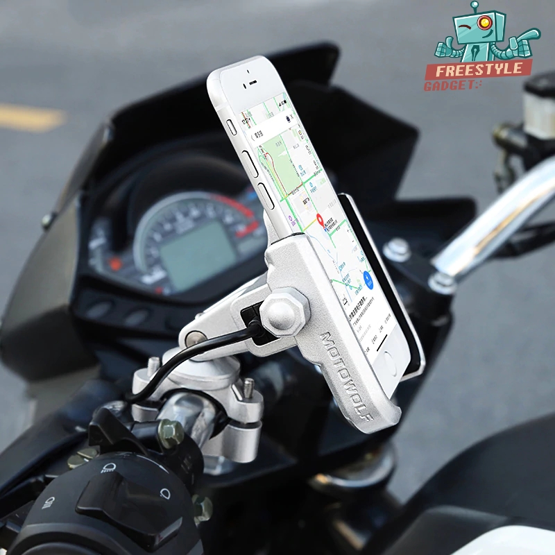 MOTOWOLF MDL 2805C USB Charges - ที่จับมือถือ ที่จับโทรศัพท์สำหรับมอเตอร์ไซค์ทุกรุ่น ของแท้ 100%