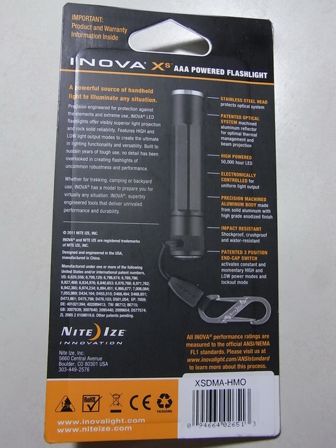 ไฟฉาย INOVA Xs - AAA Powered LED Flashlight