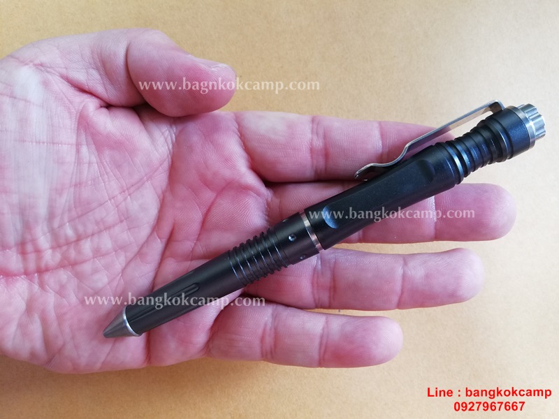 ปากกาแทคนิคอล Tactical Pen ปลายคาร์ไบท์ (กระแทกกระจกได้ แข็งมากใช้ขูด-เขียนโลหะได้) สีเทา