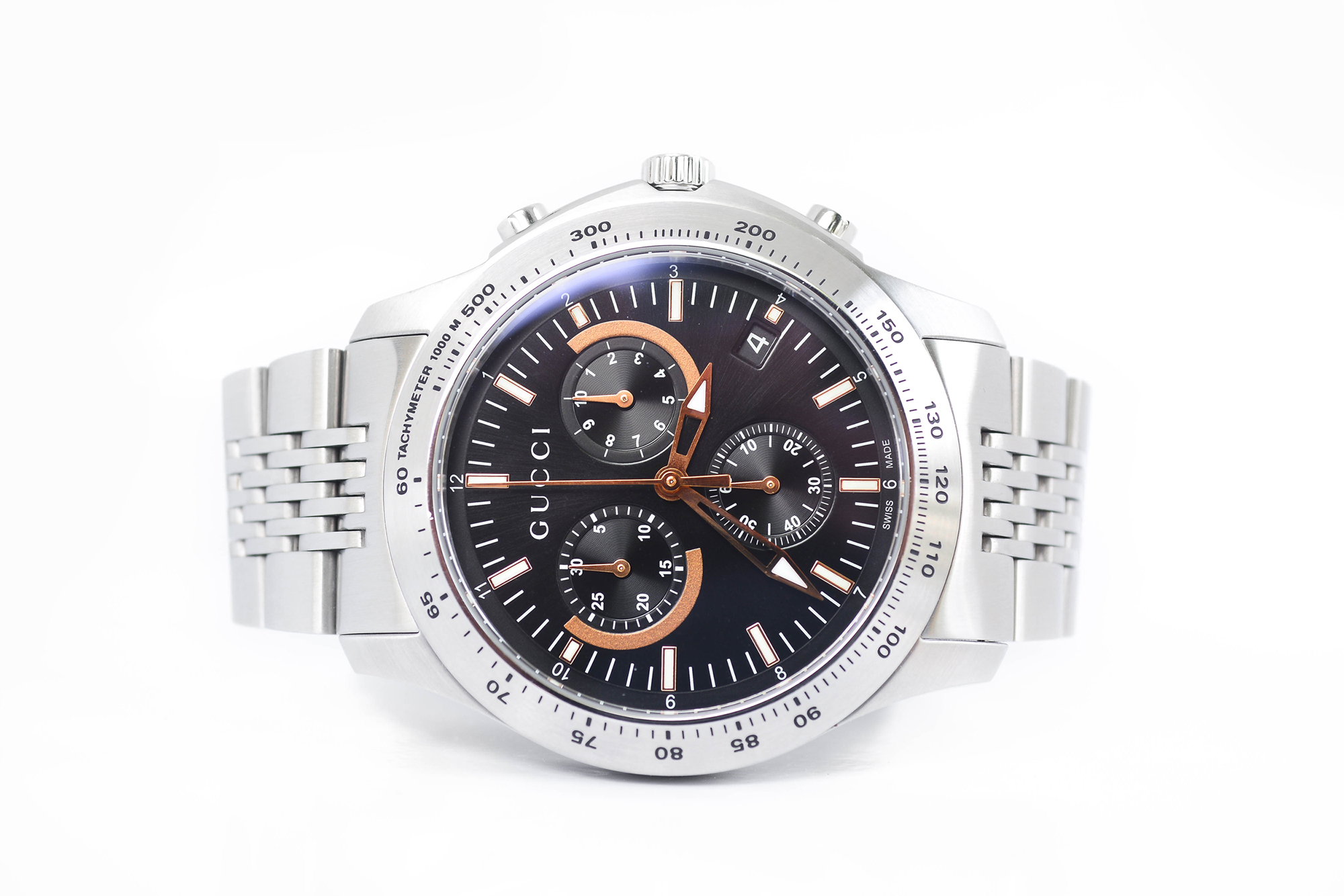 Gucci G-Timeless Chronograph King Size Quartz หน้าดำ