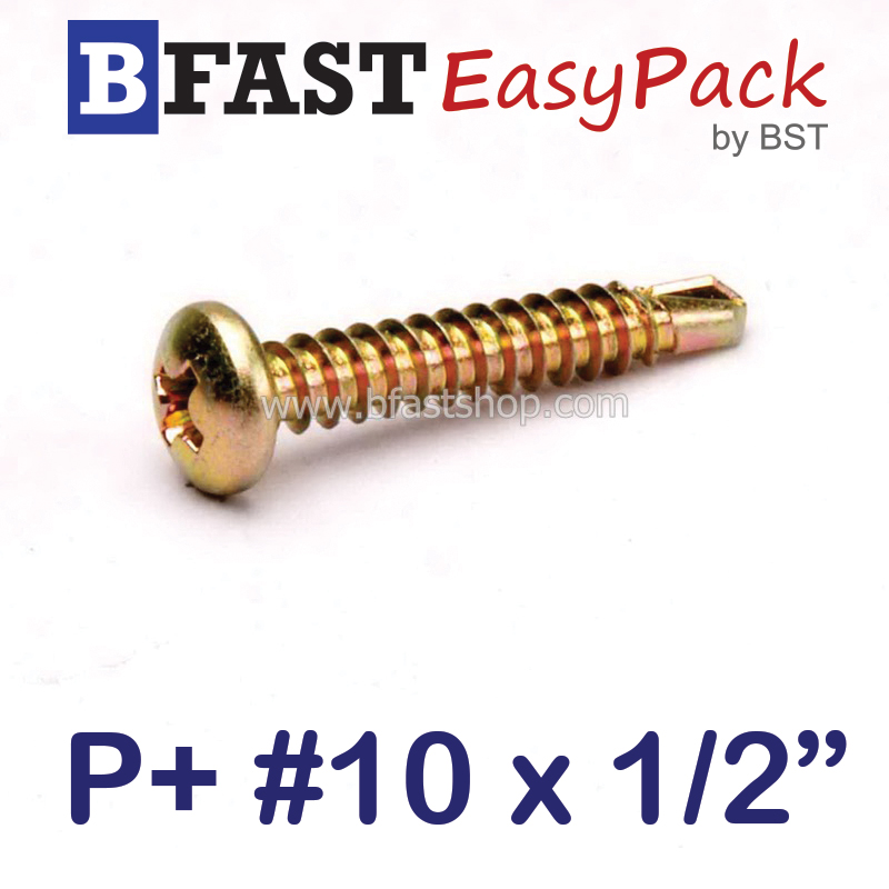 สกรูปลายสว่าน P+ #10 x 1/2" (ุ40 ตัว/ถุง)
