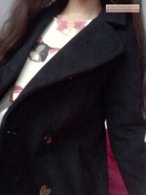 CLASSIC BLACK COAT เนื้อนุ่ม บุซับใน [ เสื้อโค้ท กันหนาว สีดำ ] พร้อมส่ง BLACK