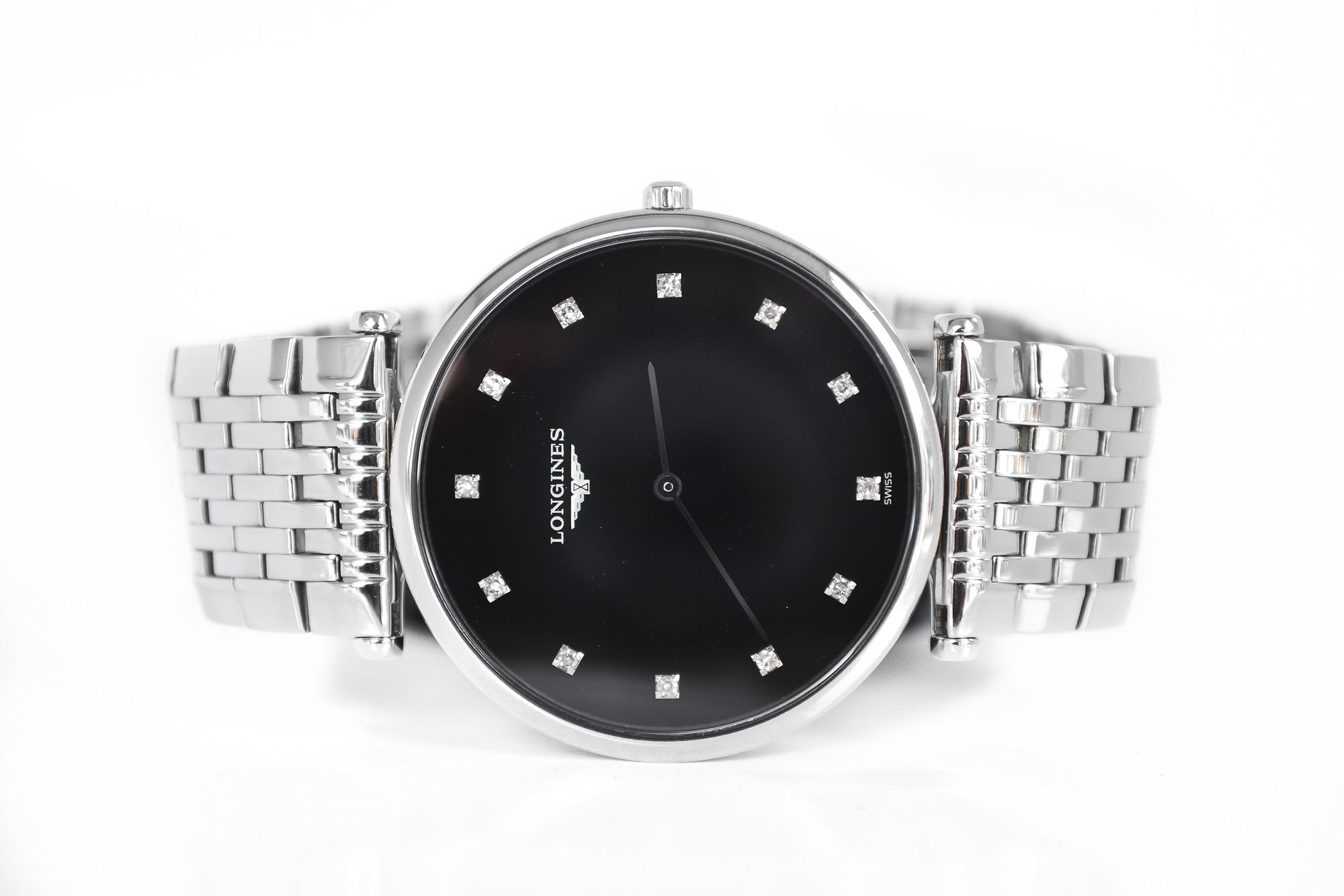 Longines La Grande Classique Quartz ฝังเพชร 12 เม็ด