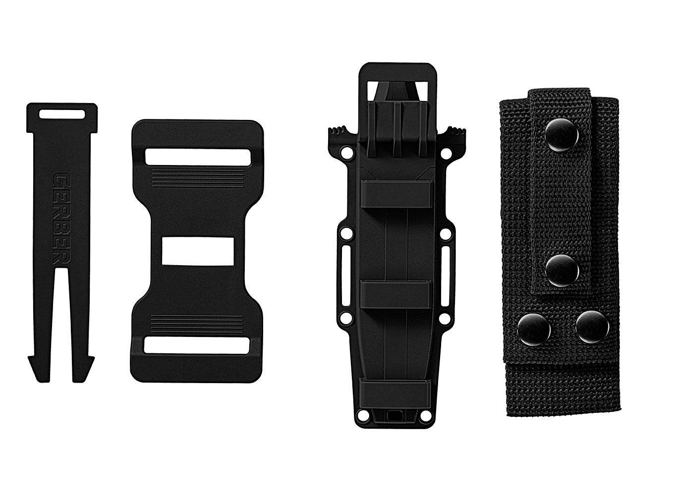 มีดใบตาย Gerber StrongArm Fixed 4.8" Black Combo Blade, Black Glass Filled Nylon Handles - 30-001060N ของแท้