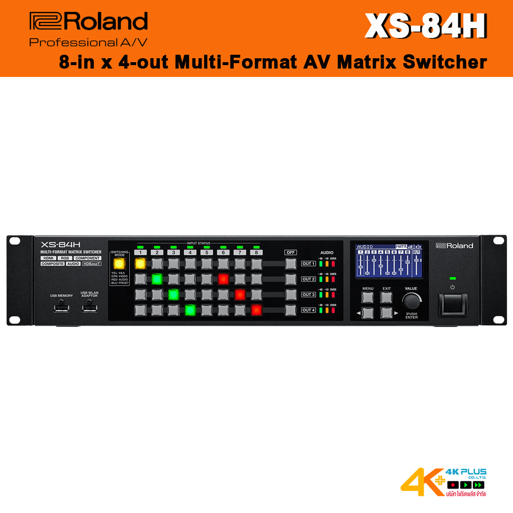 Roland XS-84H 8-in x 4-out Multi-Format AV Matrix Switcher
